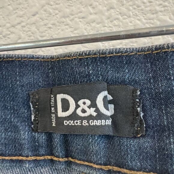 Dolce & Gabbana Low Rose Bootcut Jeans Stars Whisker Y2K Designer - Picture 2 of 11